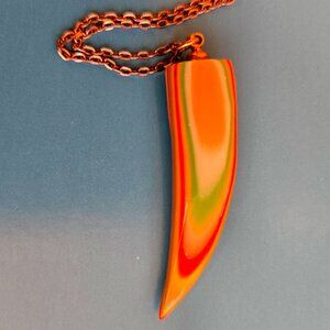 Vintage One-of-a-Kind MCM Horn Pendant Necklace